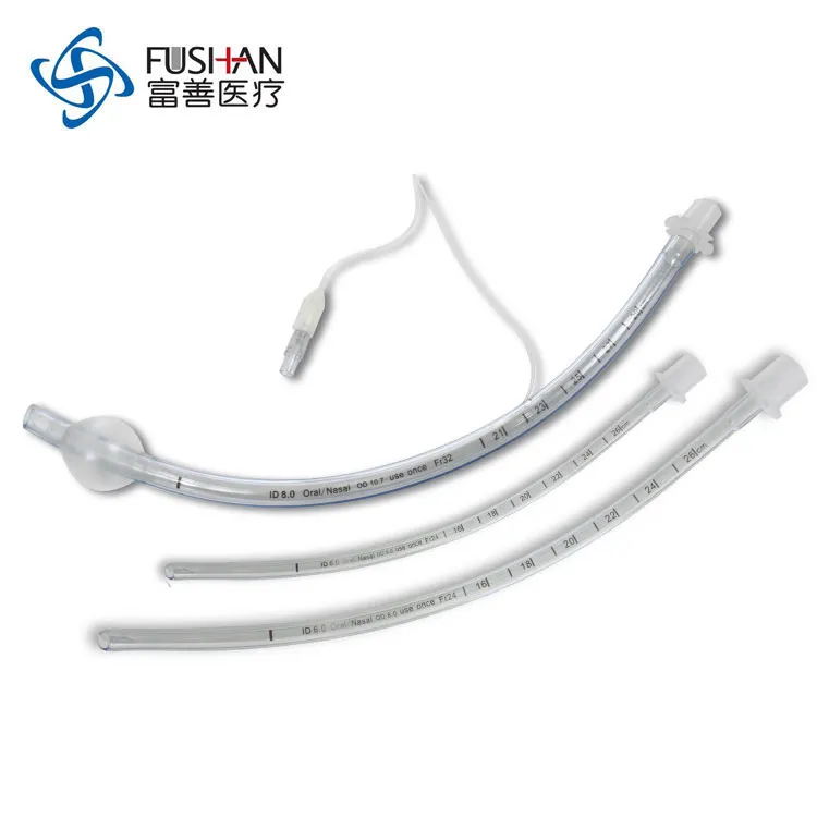 Tubo endotraqueal de PVC médico Fushan con CE e ISO13485, tubo endotraqueal, Ett, PVC Ett, precio de fábrica